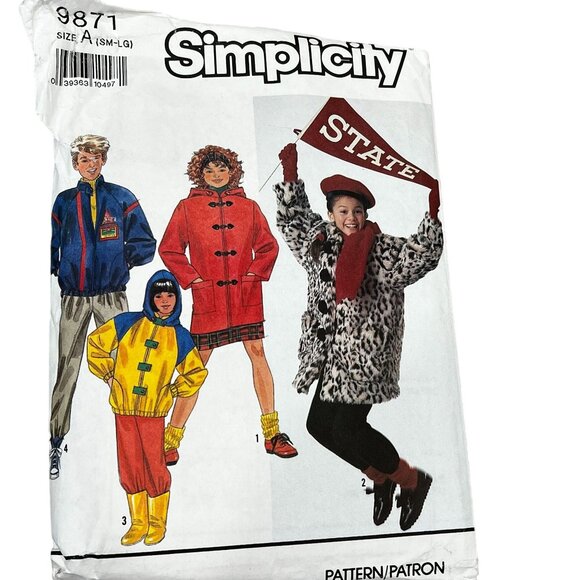 Simplicity 9871 Pattern Jacket & Coat Sizes S-M-L Youth & Adult - Picture 1 of 3